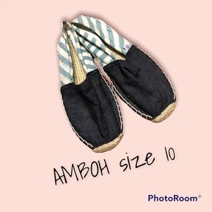 AMBOH size 10 women’s espadrille blue teal gently used
